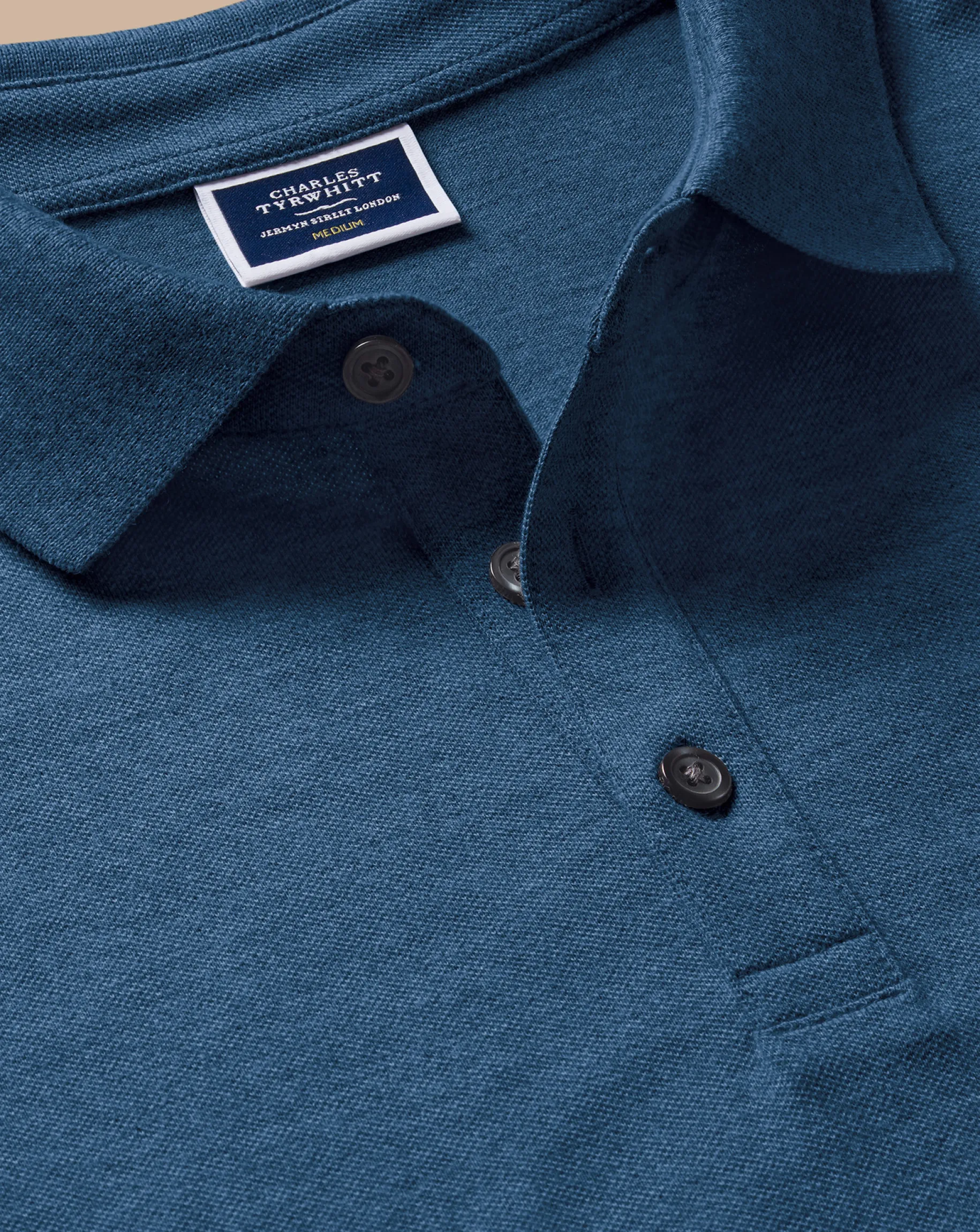 Blue Shirts|Golf polos<Charles Tyrwhitt Tyrwhitt Pique Polo - Marl Indigo