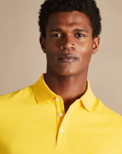 Short Sleeve polos|Polos<Charles Tyrwhitt Tyrwhitt Pique Polo - Lemon Lemon Yellow