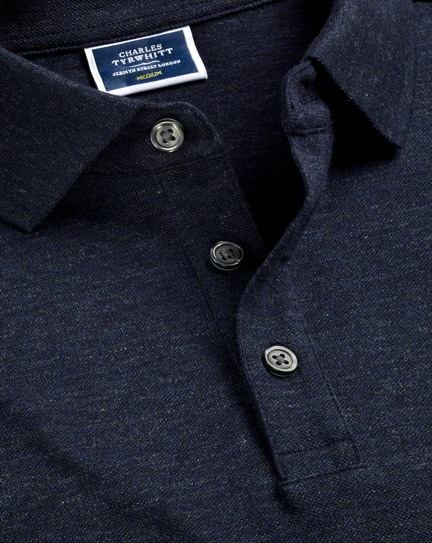 Golf polos|Blue Shirts<Charles Tyrwhitt Tyrwhitt Pique Polo - Navy Blue Melange