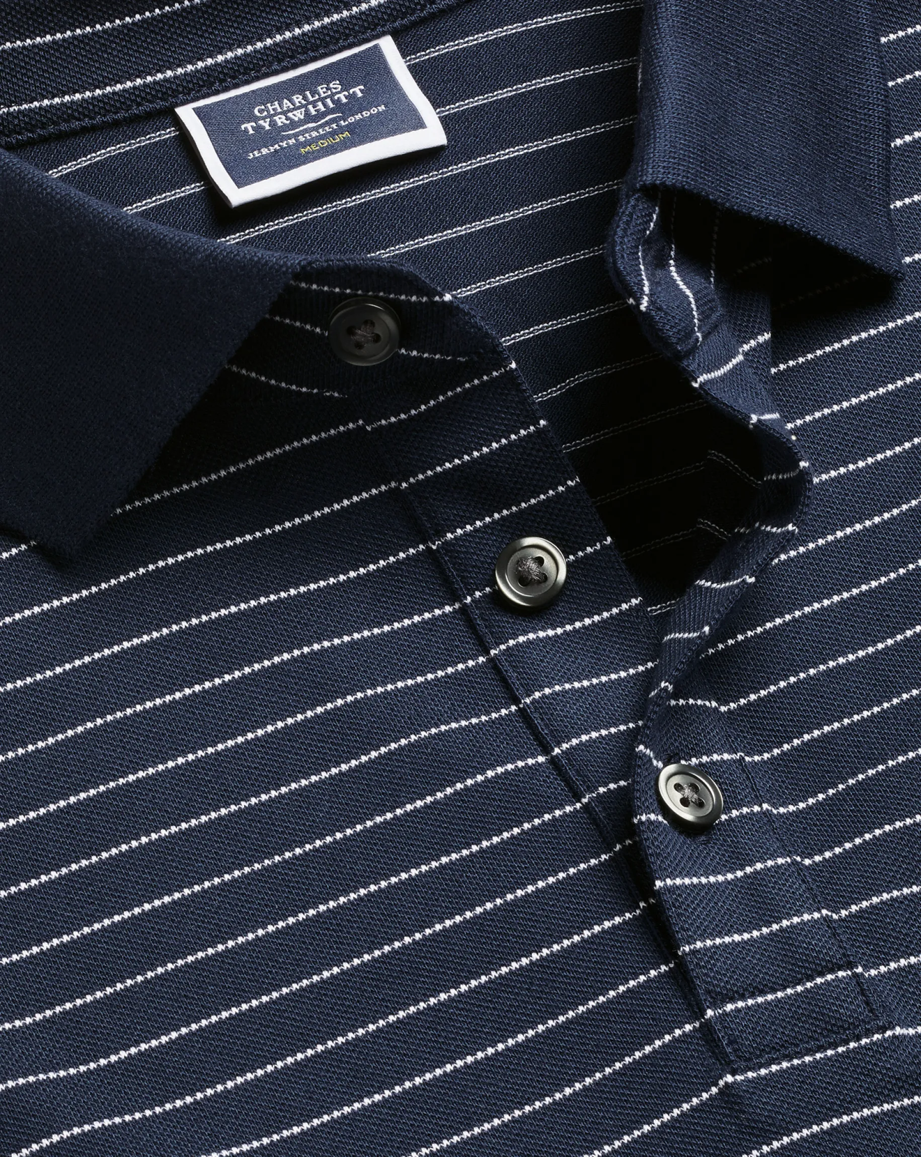 Blue Shirts|Blue<Charles Tyrwhitt Tyrwhitt Pique Polo - Navy & White Navy and White