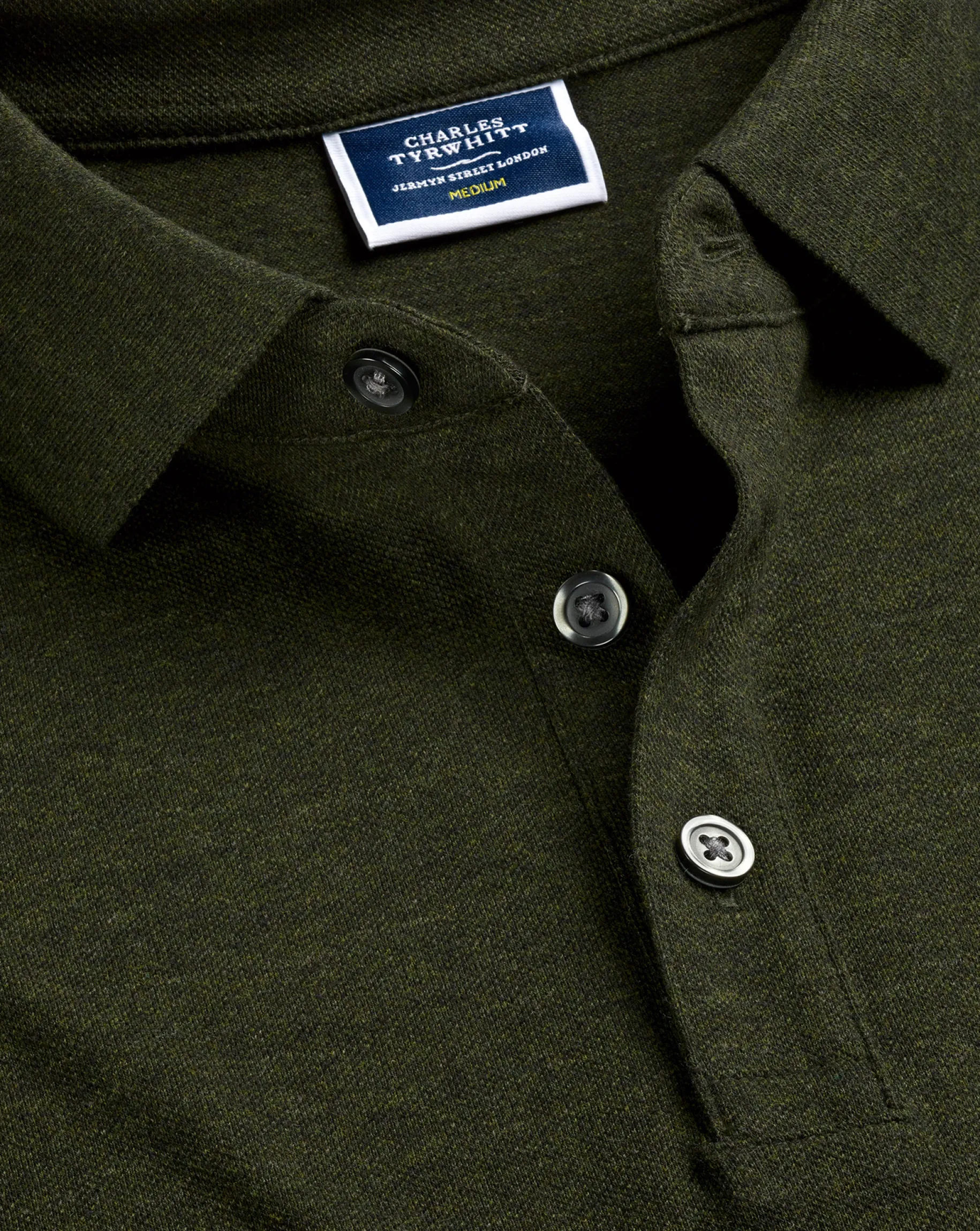 Shirt Sale|Polos<Charles Tyrwhitt Tyrwhitt Pique Polo - Olive Melange