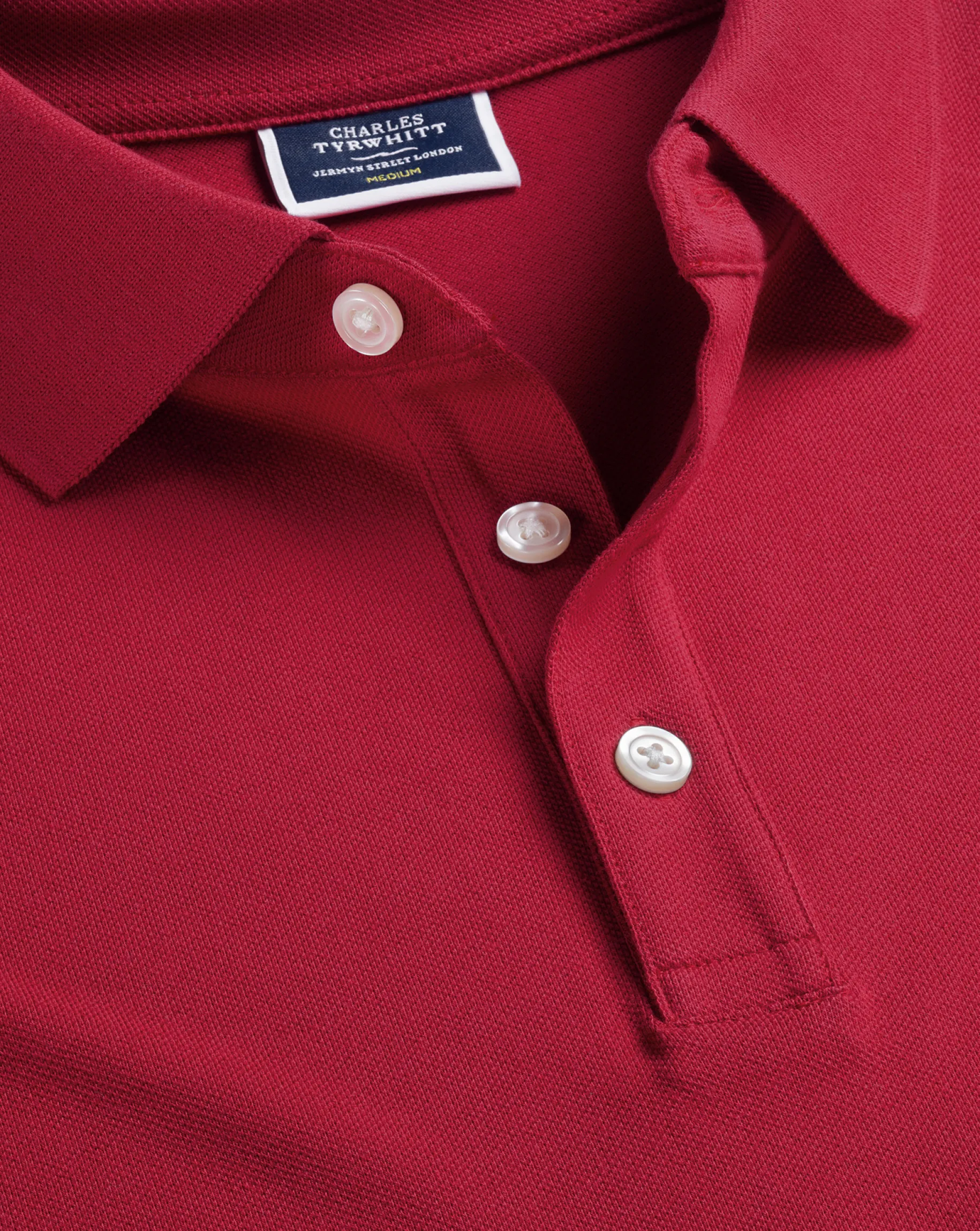Golf polos|Short Sleeve polos<Charles Tyrwhitt Tyrwhitt Pique Polo - Red
