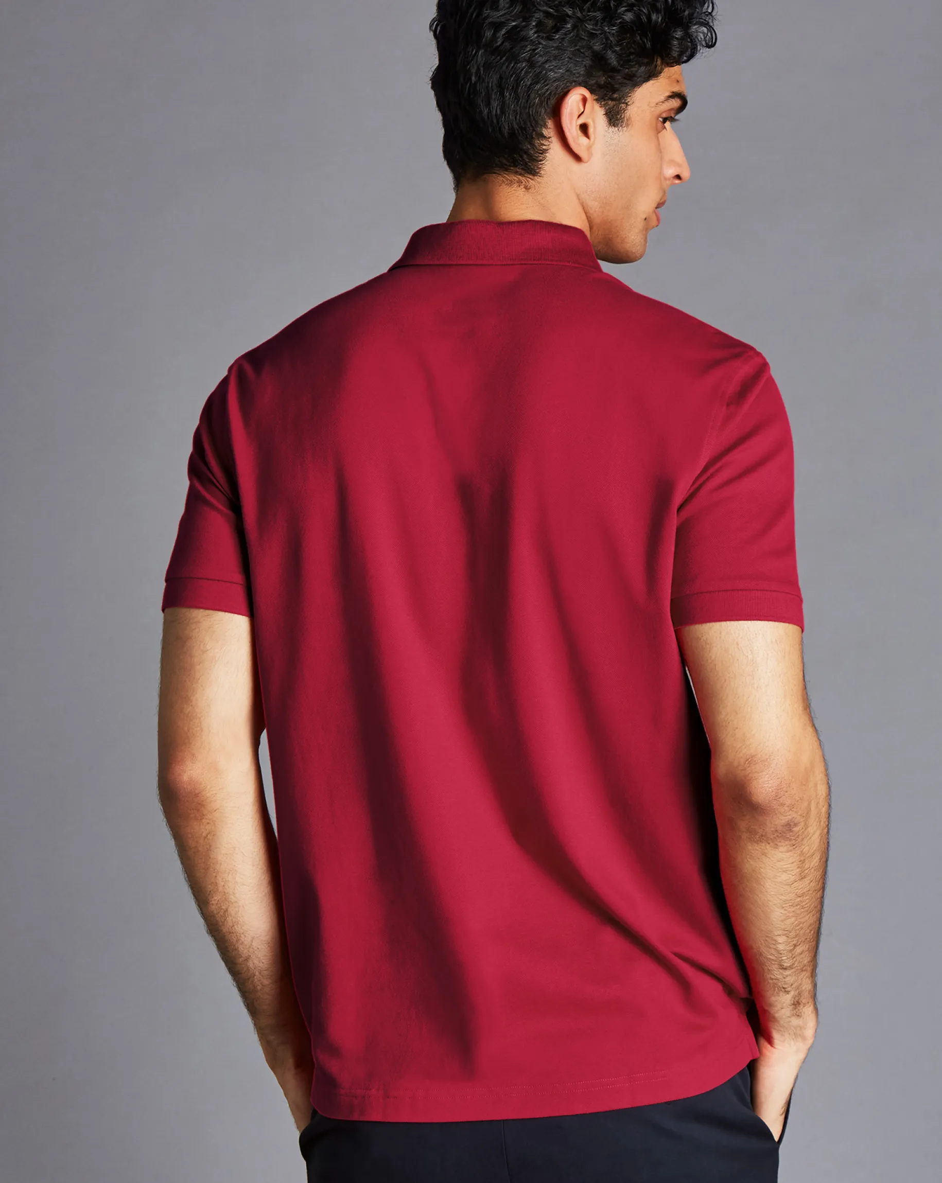 Golf polos|Short Sleeve polos<Charles Tyrwhitt Tyrwhitt Pique Polo - Red