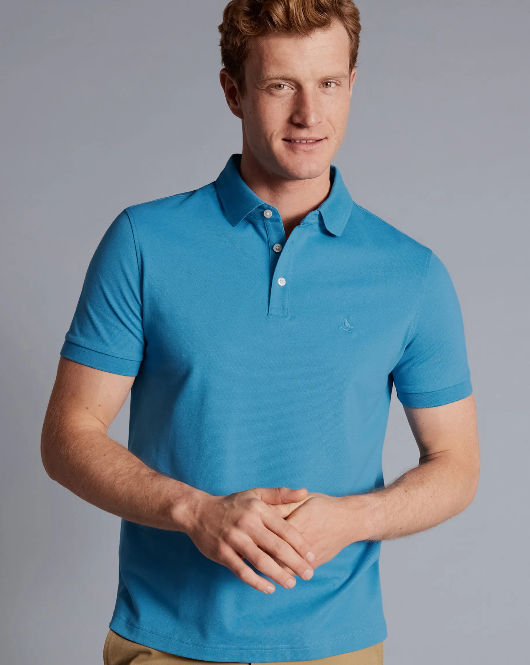 Blue Shirts|Blue<Charles Tyrwhitt Tyrwhitt Pique Polo - Turquoise