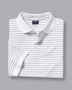 White Shirts|White<Charles Tyrwhitt Tyrwhitt Pique Polo - White & Navy White and Navy