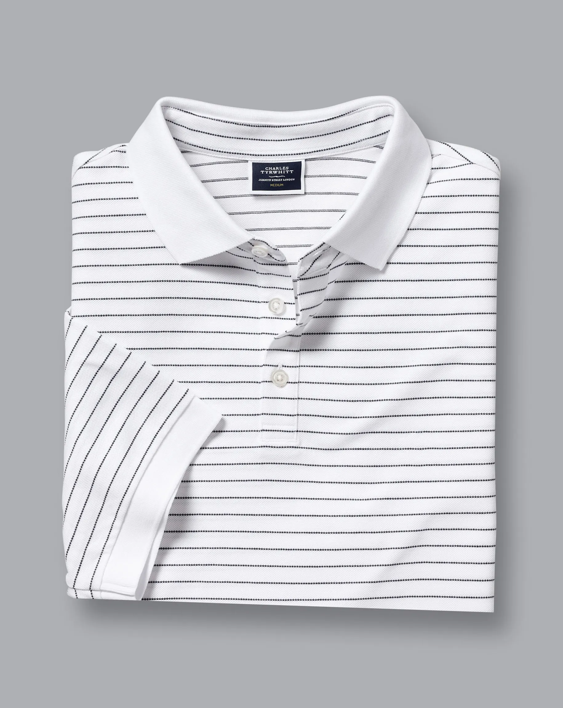 White Shirts|White<Charles Tyrwhitt Tyrwhitt Pique Polo - White & Navy White and Navy
