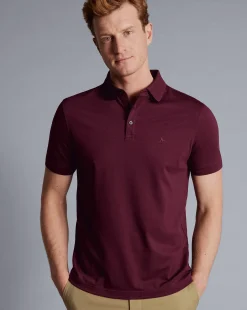 Short Sleeve polos|Polos<Charles Tyrwhitt Tyrwhitt Pique Polo - Red Wine