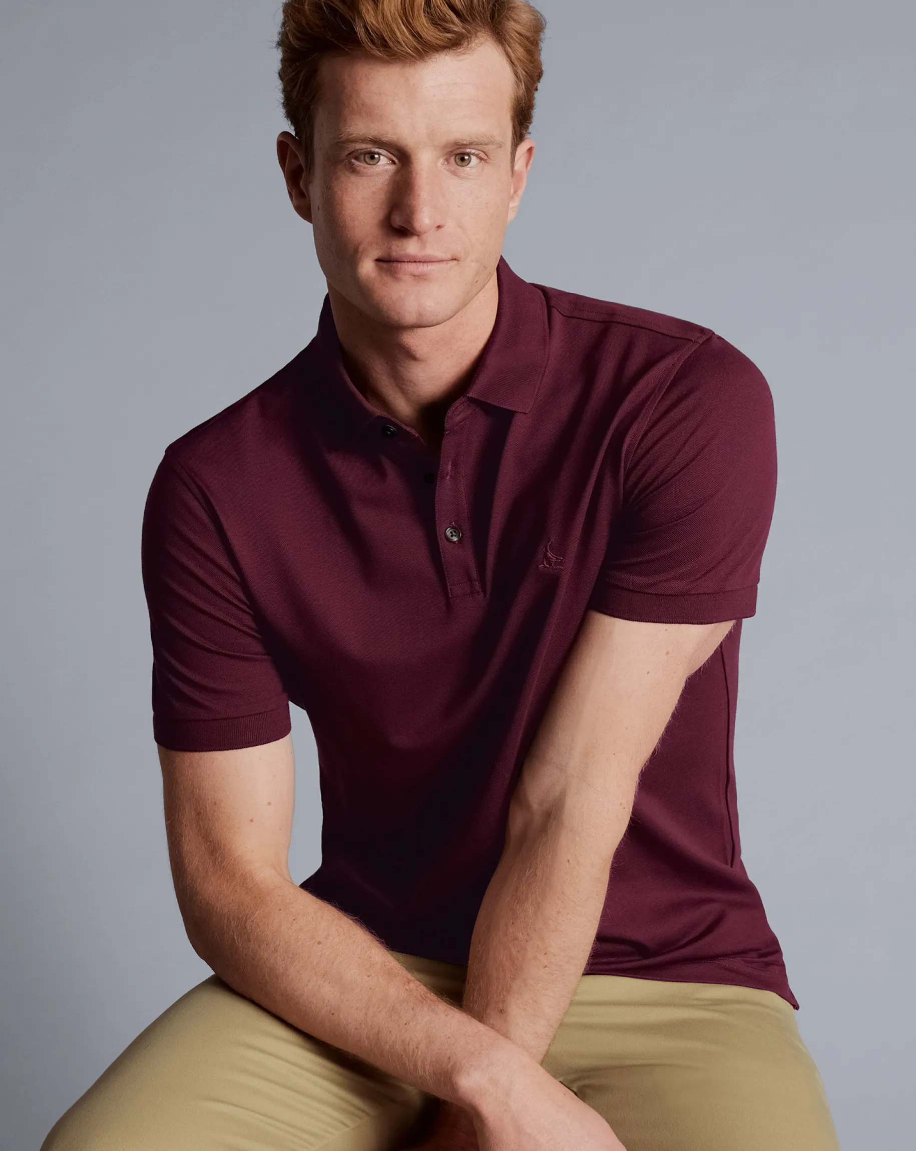 Short Sleeve polos|Polos<Charles Tyrwhitt Tyrwhitt Pique Polo - Red Wine