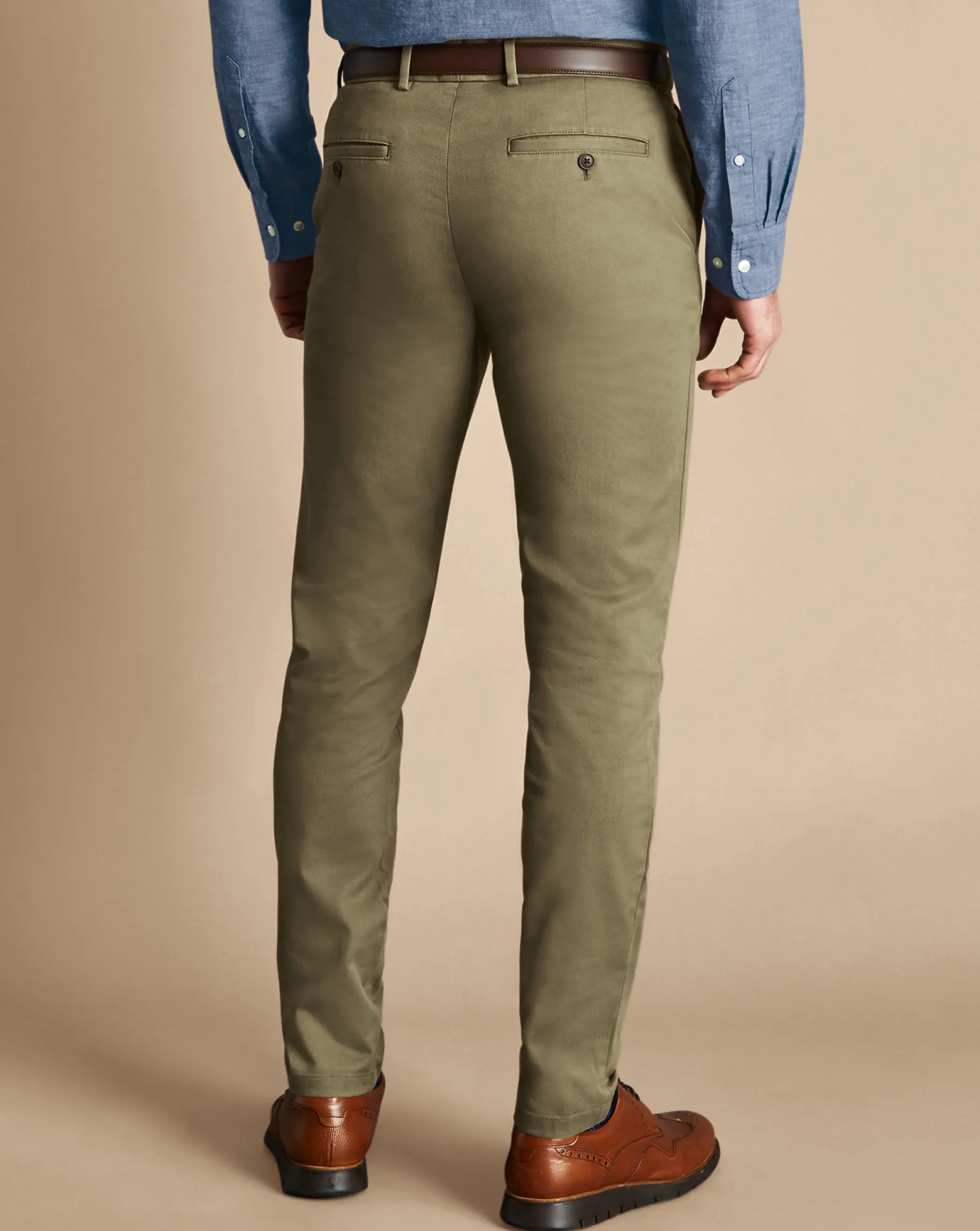 Golf Collection|Chinos<Charles Tyrwhitt Ultimate Non-Iron Chinos - Green Olive