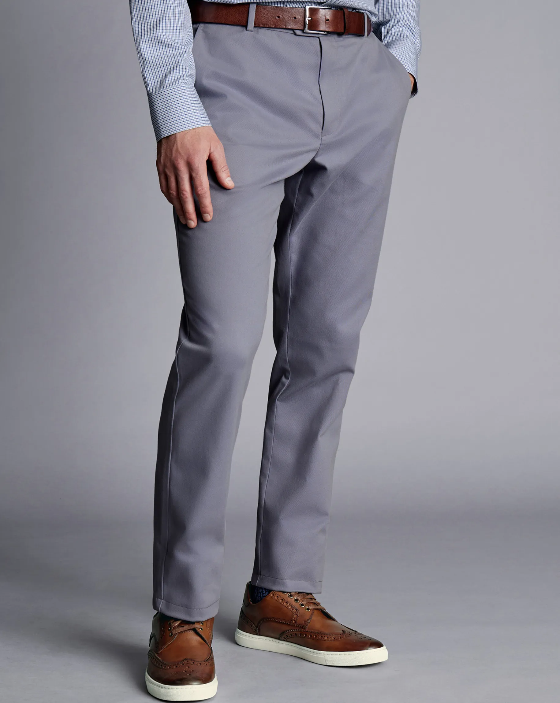 The Ultimate Chino|Pants & Shorts<Charles Tyrwhitt Ultimate Non-Iron Chinos - Heather Blue