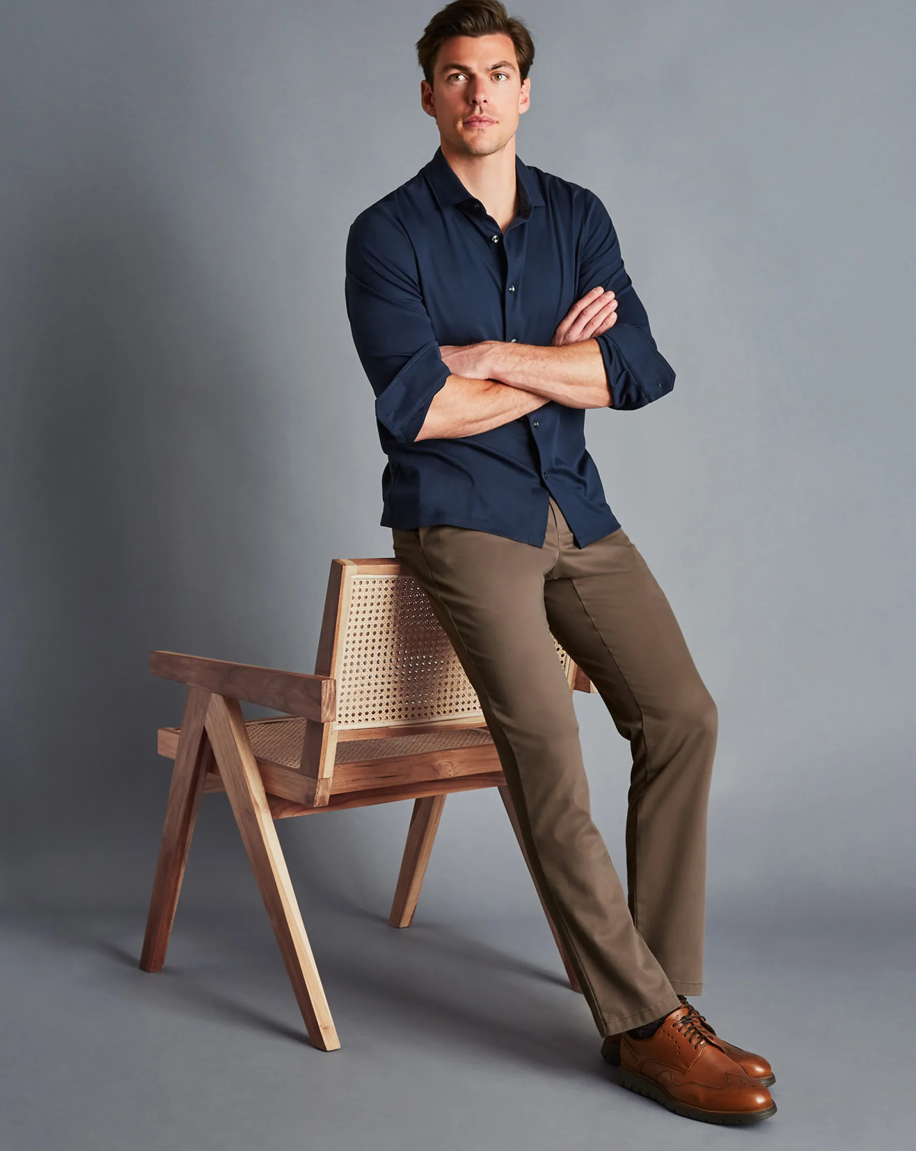 Brown Pants|Golf Collection<Charles Tyrwhitt Ultimate Non-Iron Chinos - Mocha