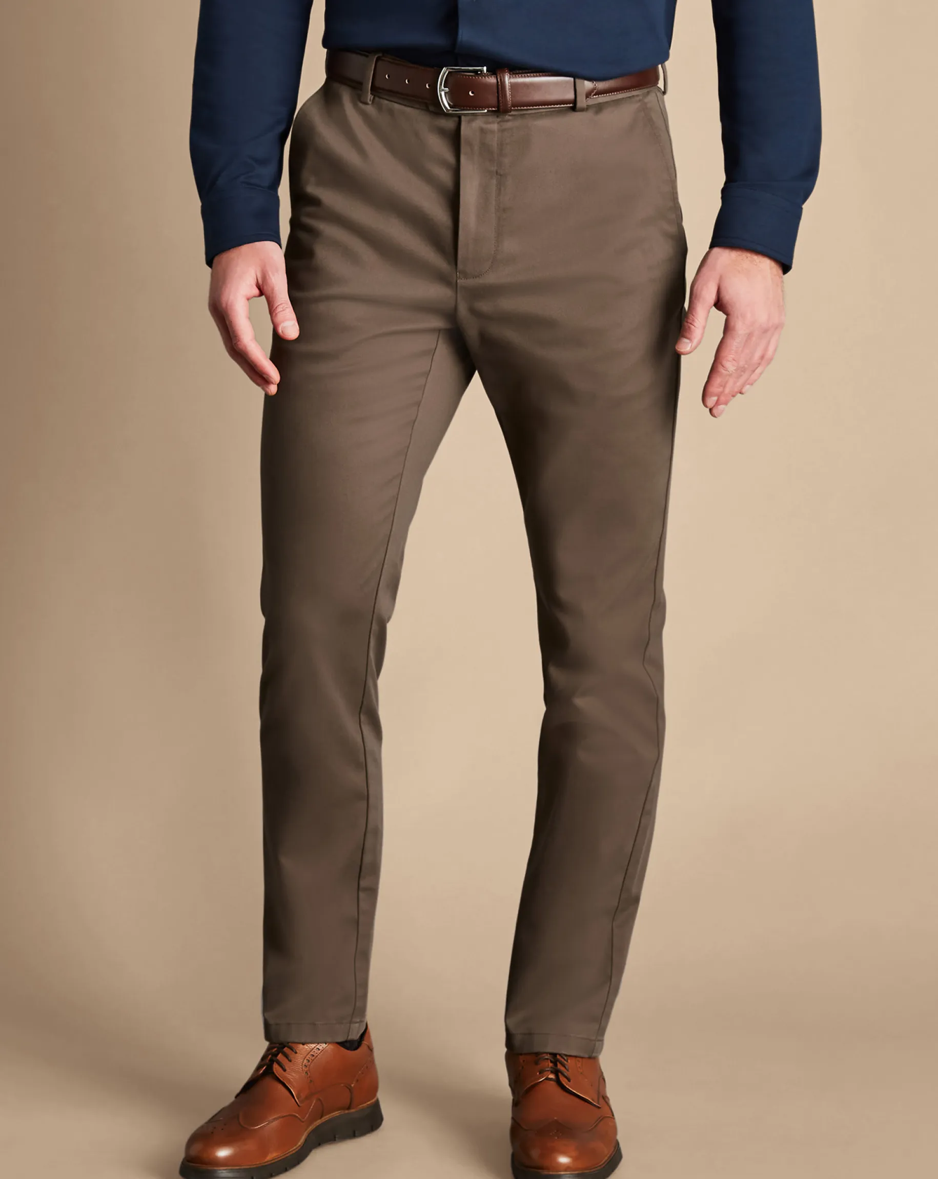 Brown Pants|Golf Collection<Charles Tyrwhitt Ultimate Non-Iron Chinos - Mocha