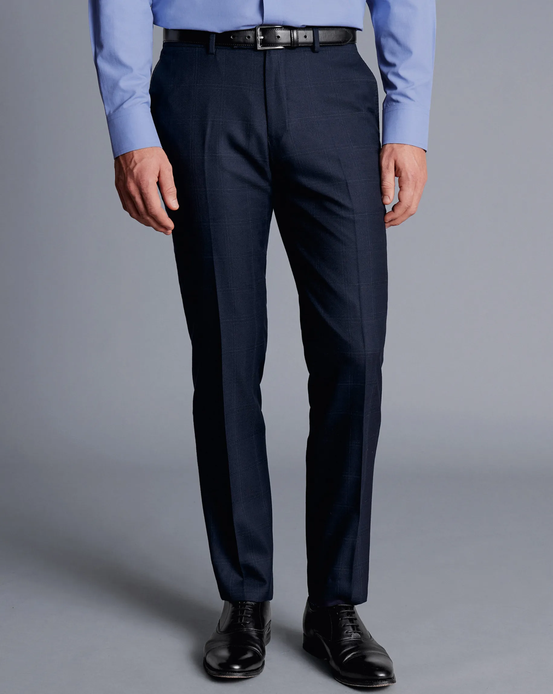 Suit Pants|Pants & Shorts<Charles Tyrwhitt Ultimate Performance Check Suit Pants - Navy