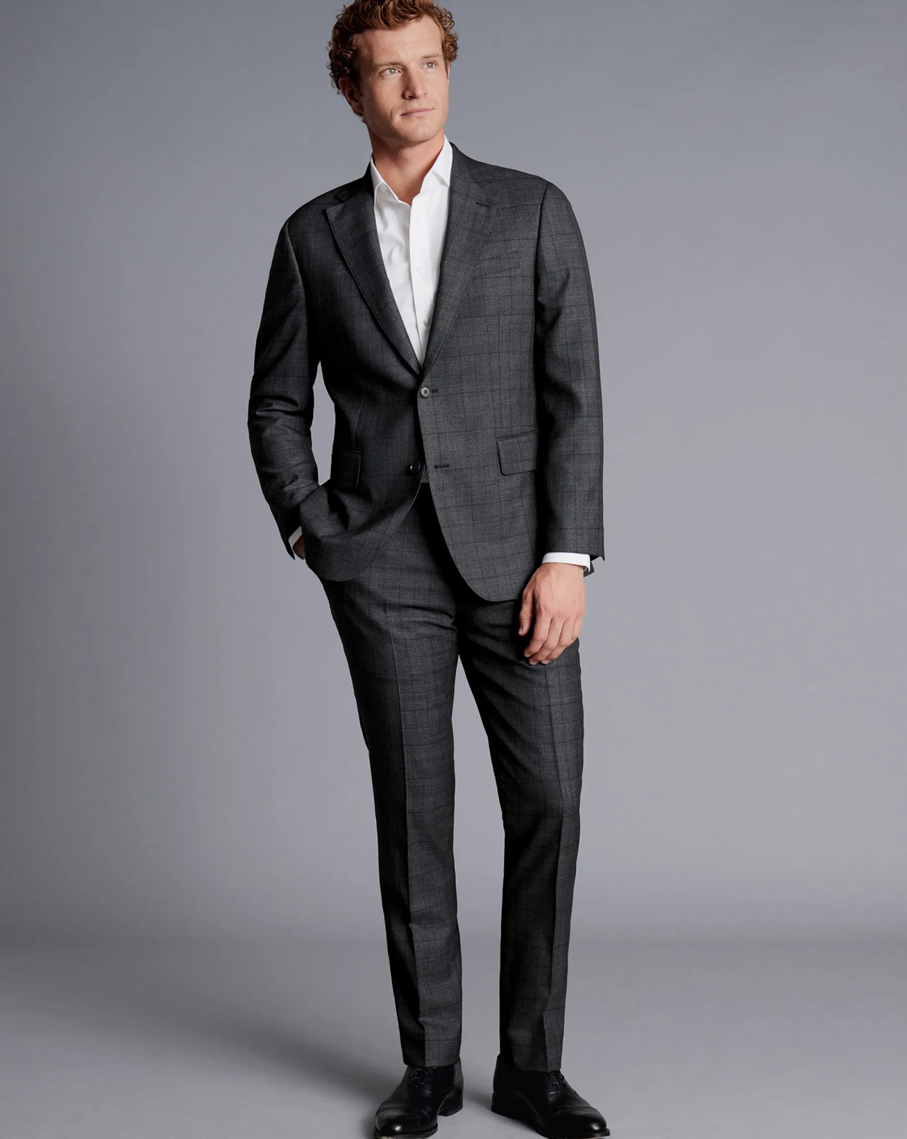 Suit Jackets|Blazers<Charles Tyrwhitt Ultimate Performance Check Suit Jacket - Grey Charcoal