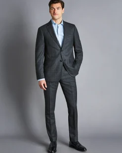 Suit Jackets|Blazers<Charles Tyrwhitt Ultimate Performance Prince of Wales Check Suit Jacket - Steel Blue