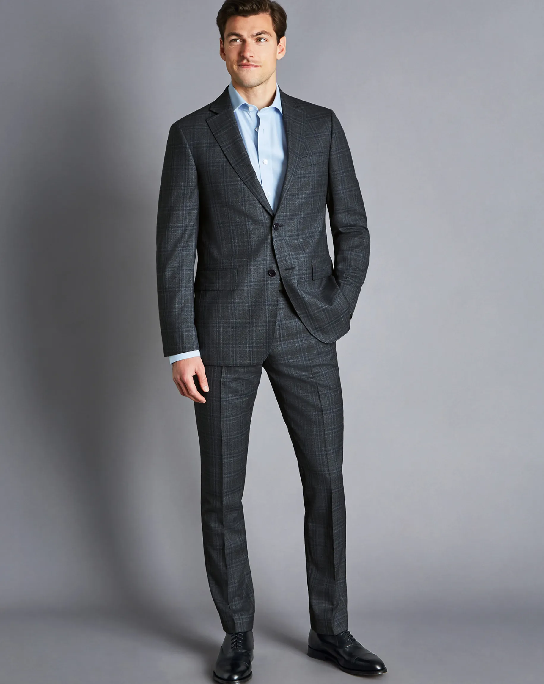 Suit Jackets|Blazers<Charles Tyrwhitt Ultimate Performance Prince of Wales Check Suit Jacket - Steel Blue