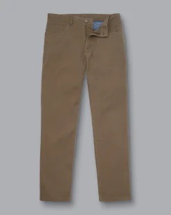 Pants & Shorts<Charles Tyrwhitt Washed Texture 5 Pocket Pants - Taupe