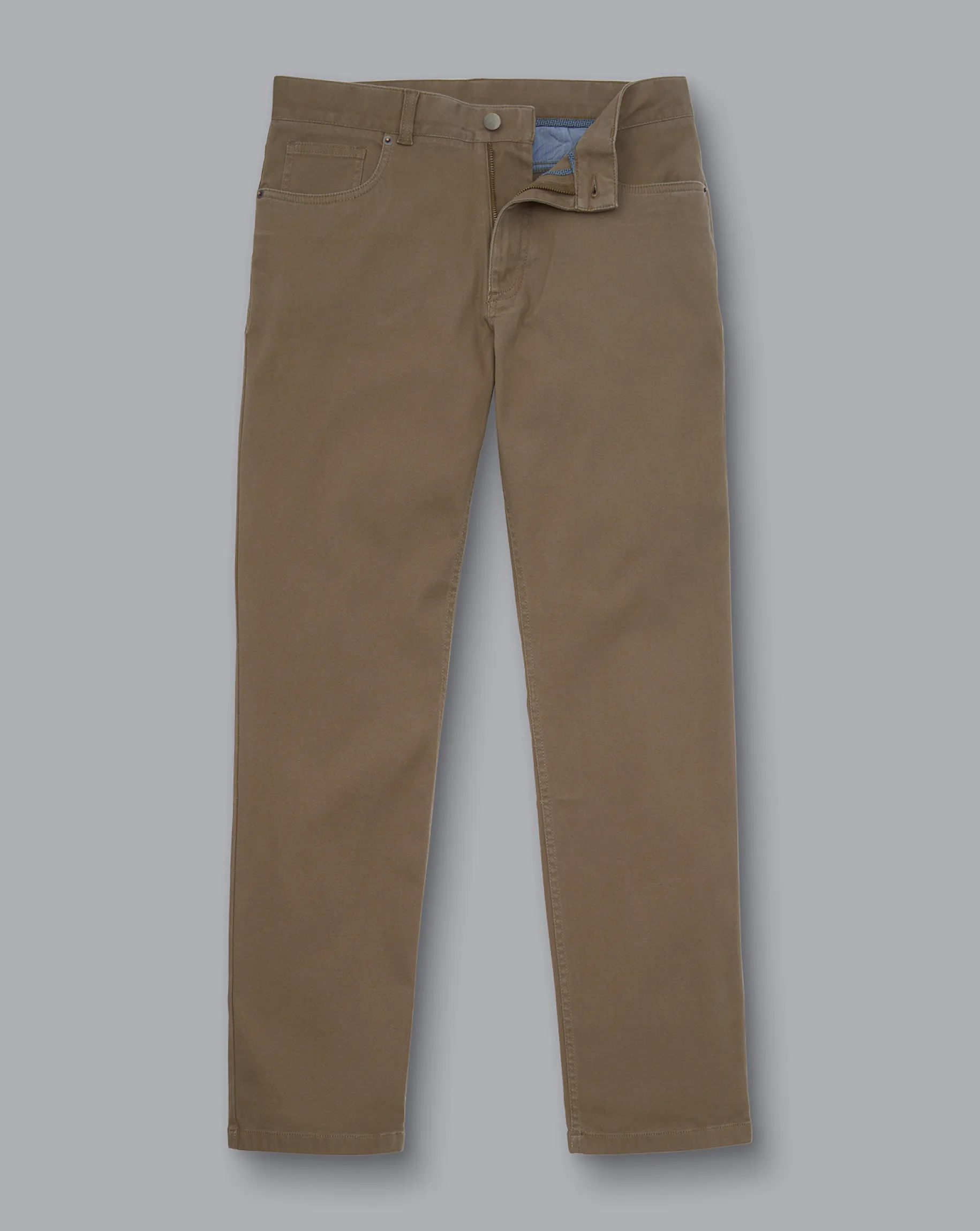 Pants & Shorts<Charles Tyrwhitt Washed Texture 5 Pocket Pants - Taupe