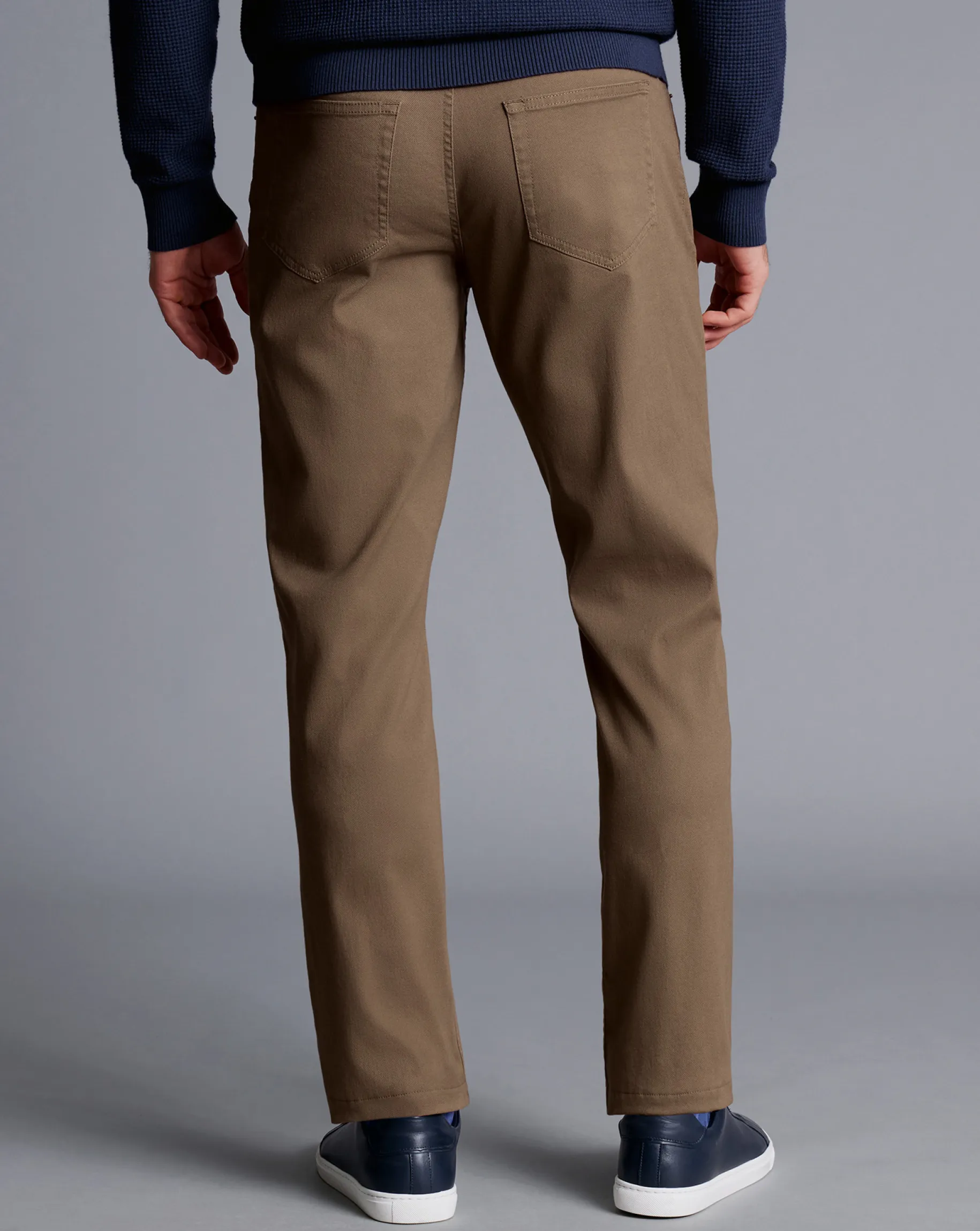 Pants & Shorts<Charles Tyrwhitt Washed Texture 5 Pocket Pants - Taupe