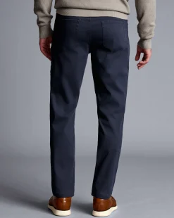 Pants & Shorts<Charles Tyrwhitt Washed Texture 5 Pocket Pants - Navy