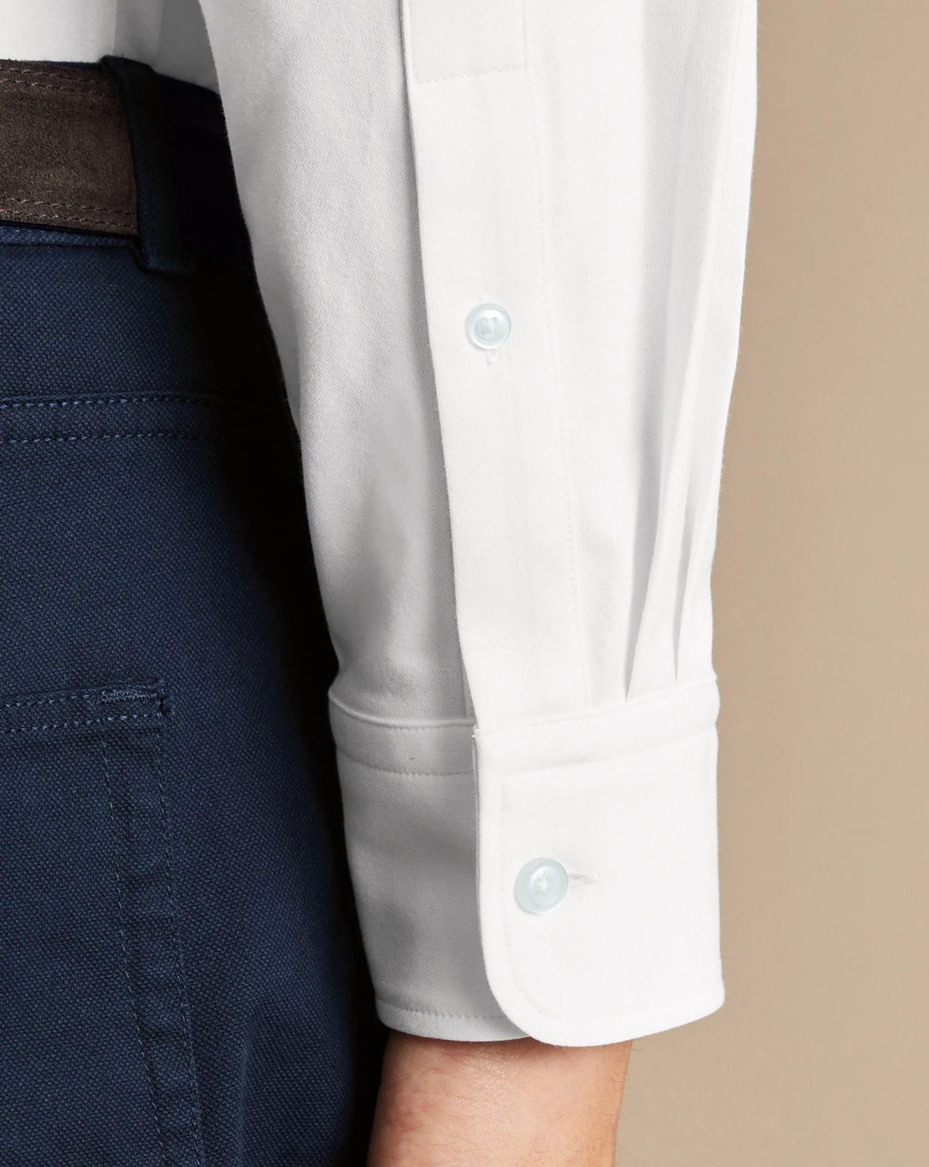Casual Shirts|Non-Iron Shirts<Charles Tyrwhitt 4-Way Stretch Jersey Shirt - White