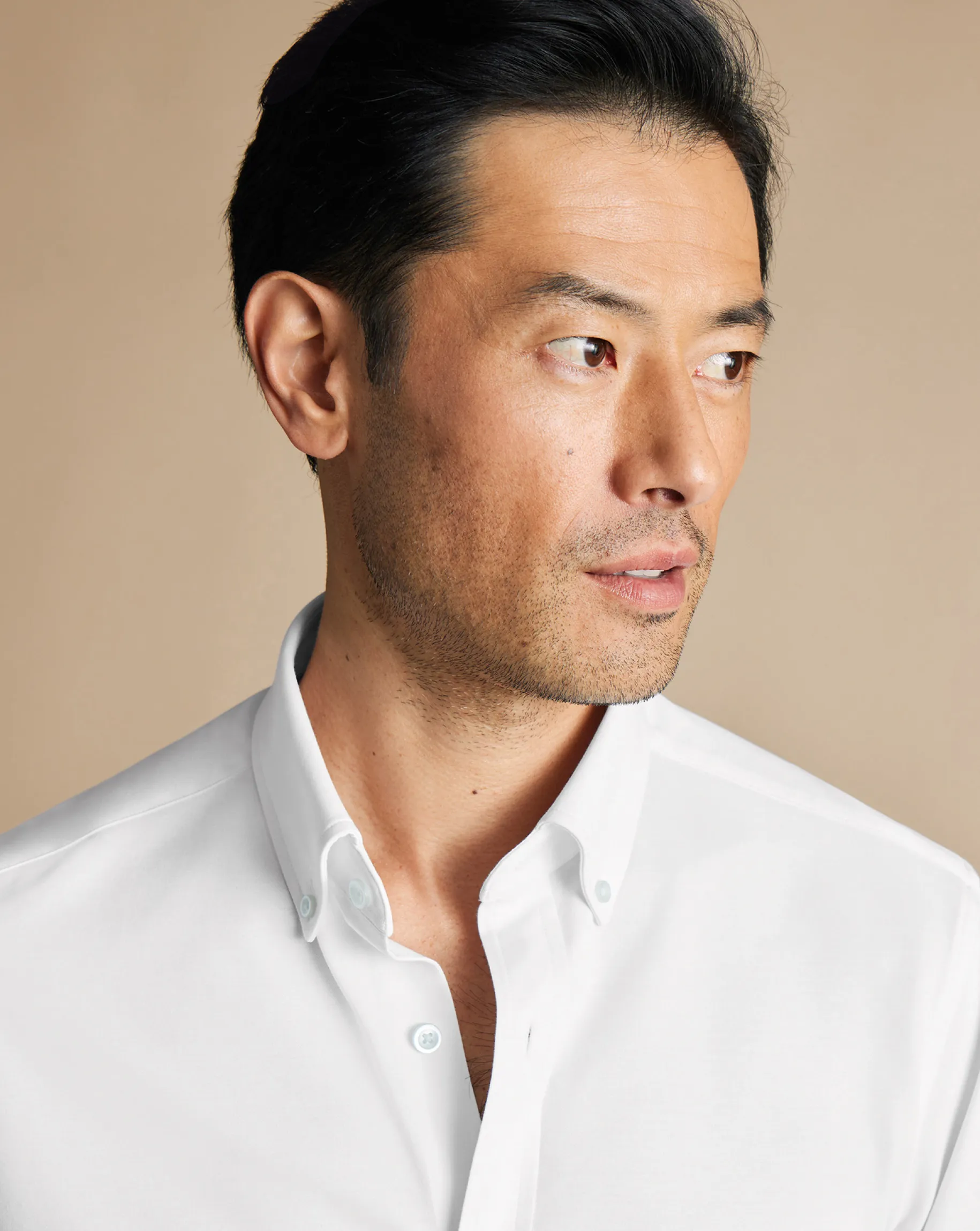 Casual Shirts|Non-Iron Shirts<Charles Tyrwhitt 4-Way Stretch Jersey Shirt - White