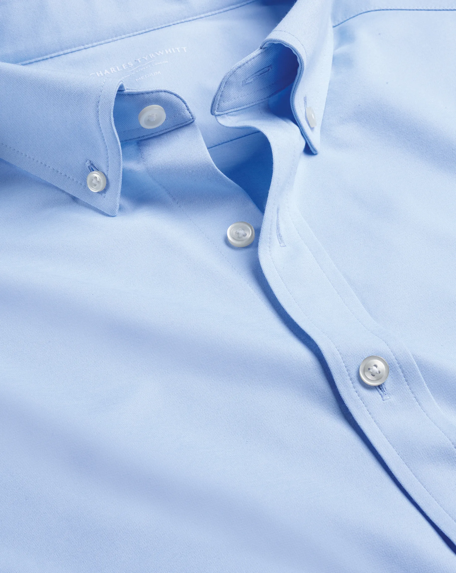 Casual Shirts|Blue Shirts<Charles Tyrwhitt 4-Way Stretch Jersey Shirt - Blue Sky