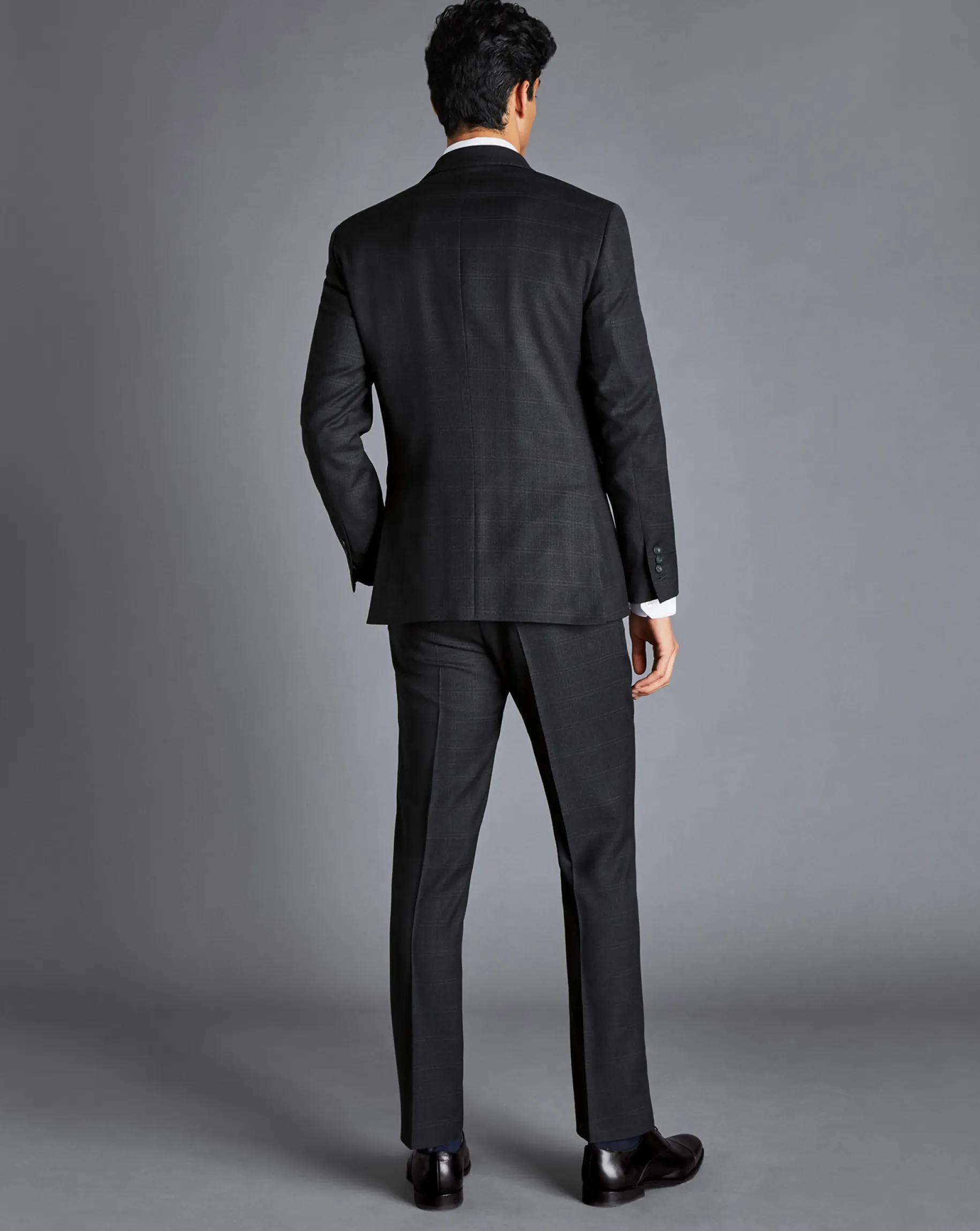 Suit Jackets|Blazers<Charles Tyrwhitt Windowpane Check Birdseye Travel Suit Jacket - Grey Charcoal