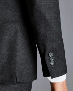 Suit Jackets|Blazers<Charles Tyrwhitt Windowpane Check Birdseye Travel Suit Jacket - Grey Charcoal