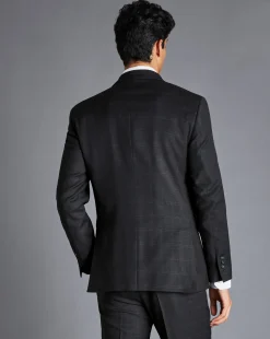 Suit Jackets|Blazers<Charles Tyrwhitt Windowpane Check Birdseye Travel Suit Jacket - Grey Charcoal
