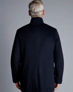 Coats|Navy<Charles Tyrwhitt Wool Car Coat - Navy