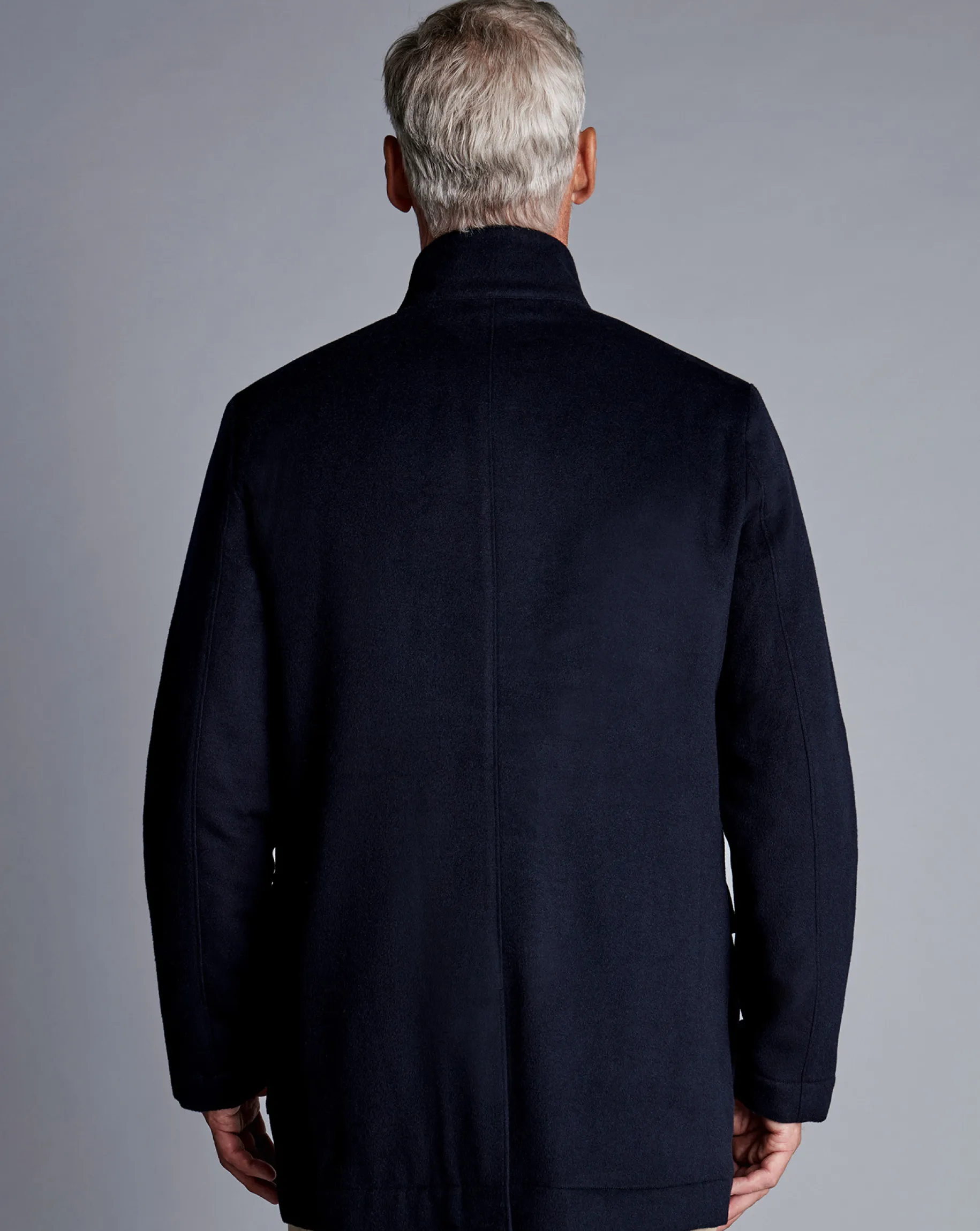 Coats|Navy<Charles Tyrwhitt Wool Car Coat - Navy