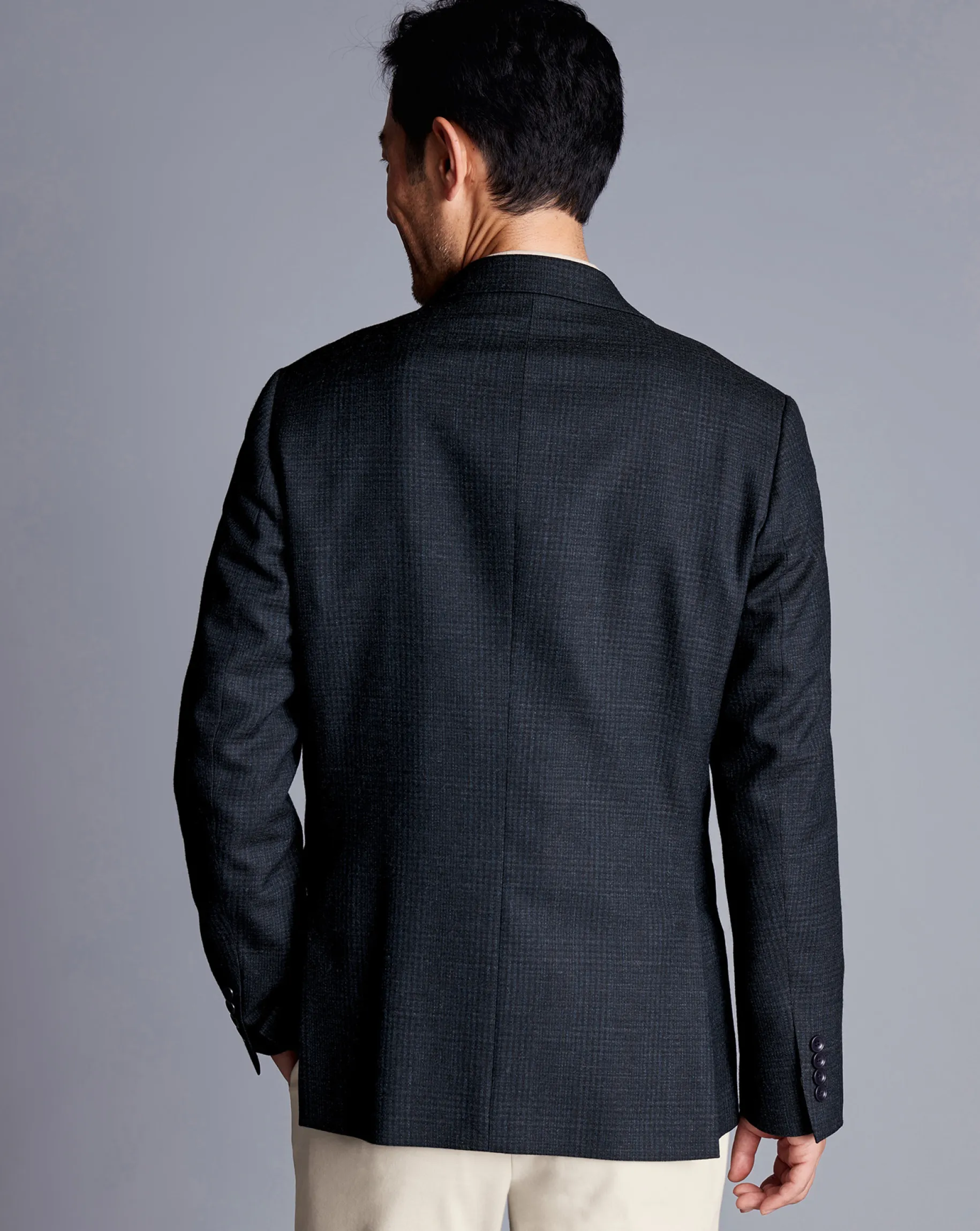Coats & Jackets|Blazers<Charles Tyrwhitt Wool Check Jacket - Denim Blue