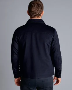 Coats|Casual Jackets<Charles Tyrwhitt Wool Harrington Jacket - Navy