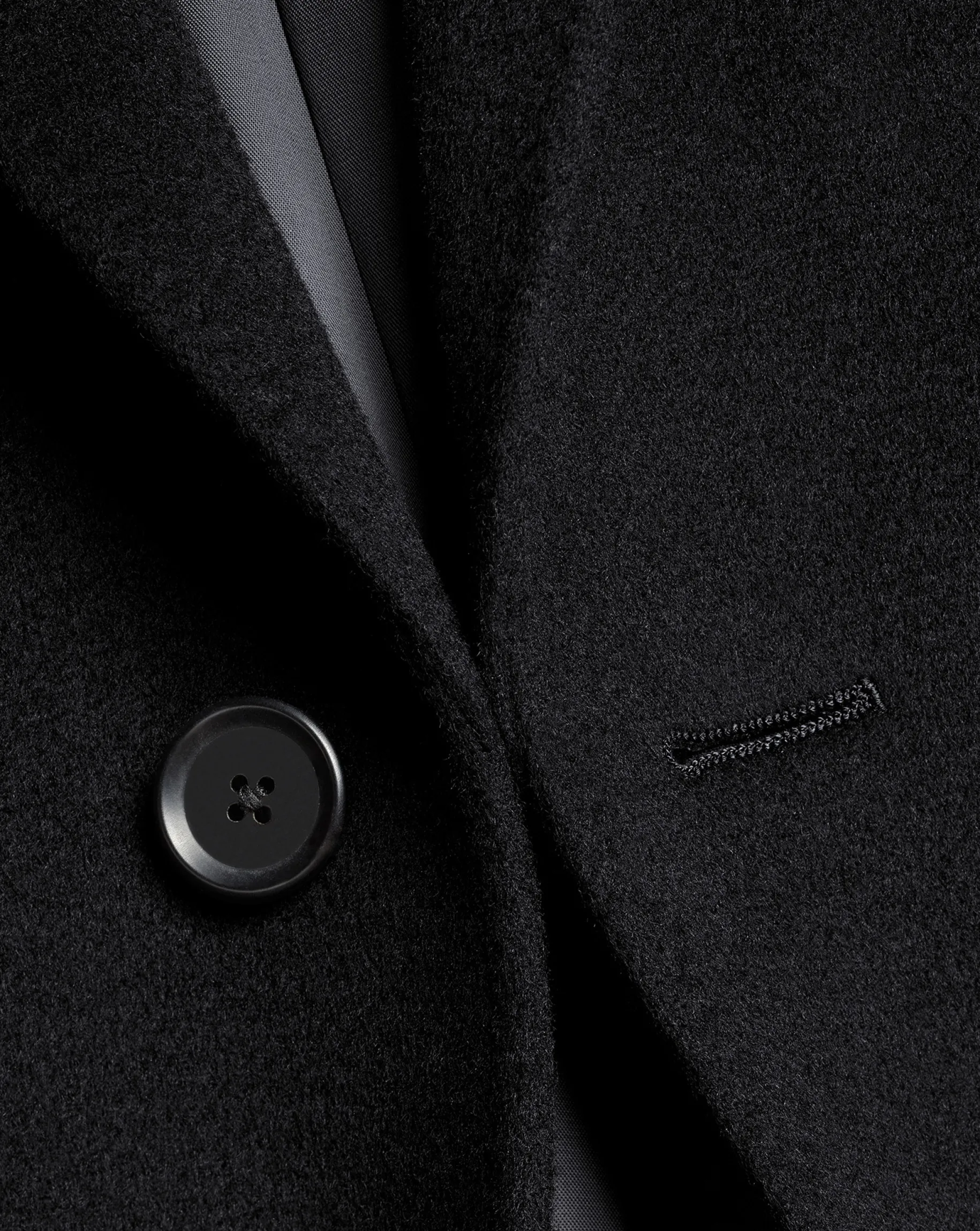 Coats|Black<Charles Tyrwhitt Wool Overcoat - Black
