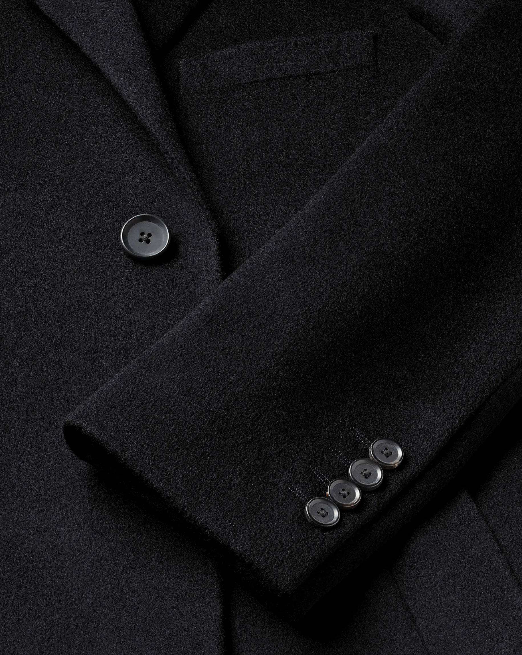 Coats|Black<Charles Tyrwhitt Wool Overcoat - Black