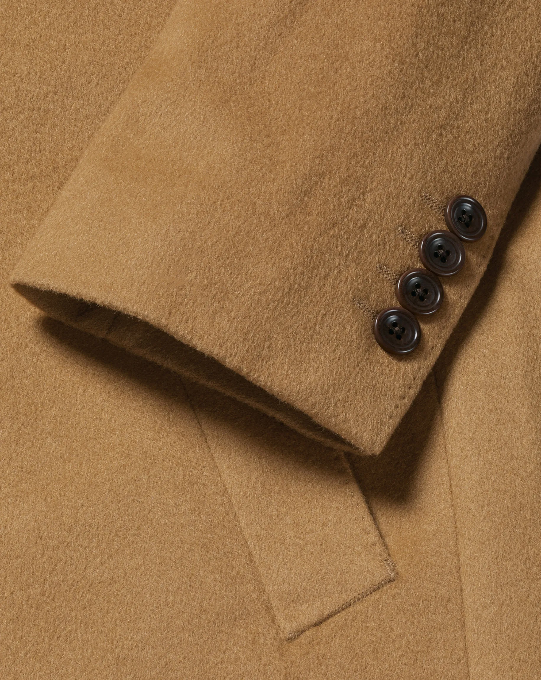 Coats|Brown<Charles Tyrwhitt Wool Overcoat - Camel