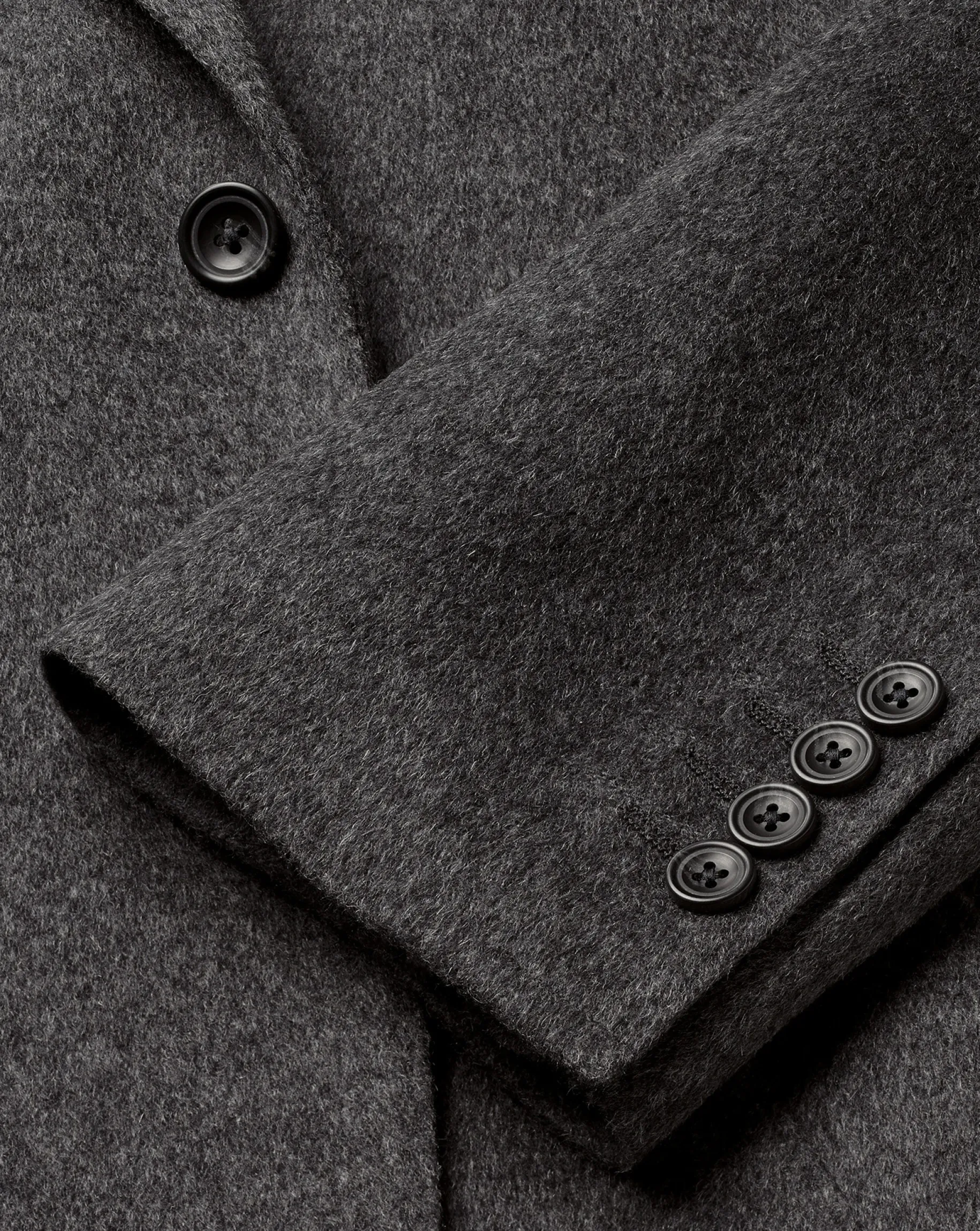 Coats<Charles Tyrwhitt Wool Overcoat - Dark Grey