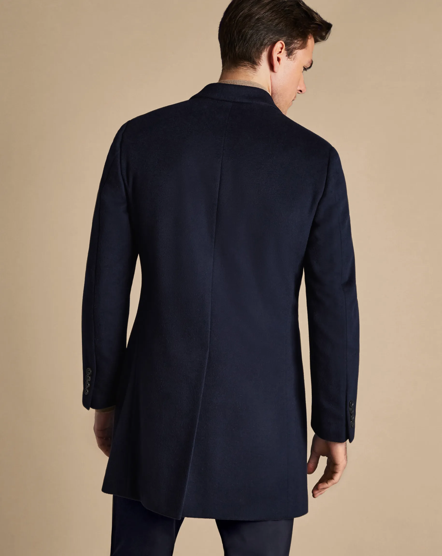 Coats|Navy<Charles Tyrwhitt Wool Overcoat - Navy