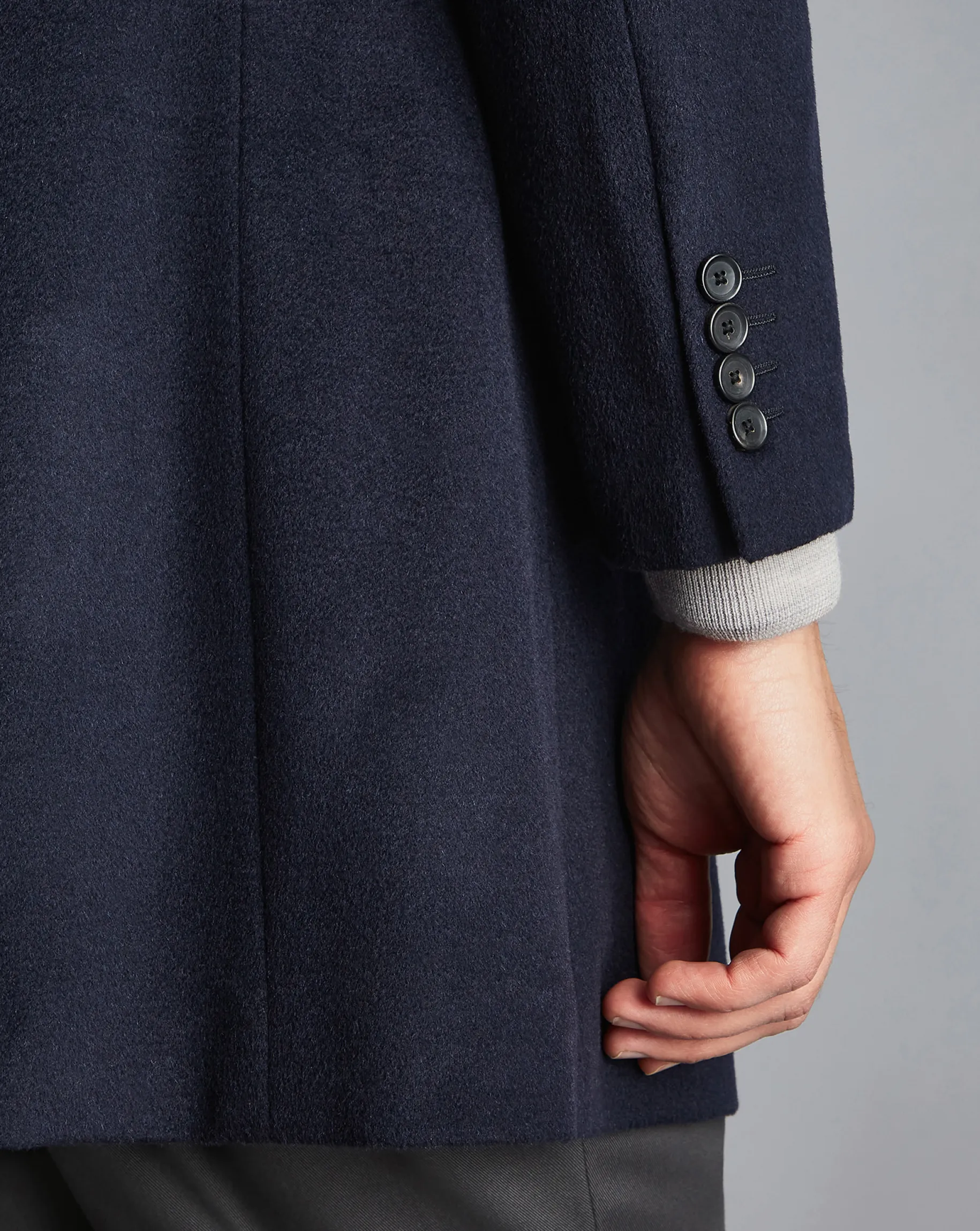 Coats|Navy<Charles Tyrwhitt Wool Overcoat - Navy