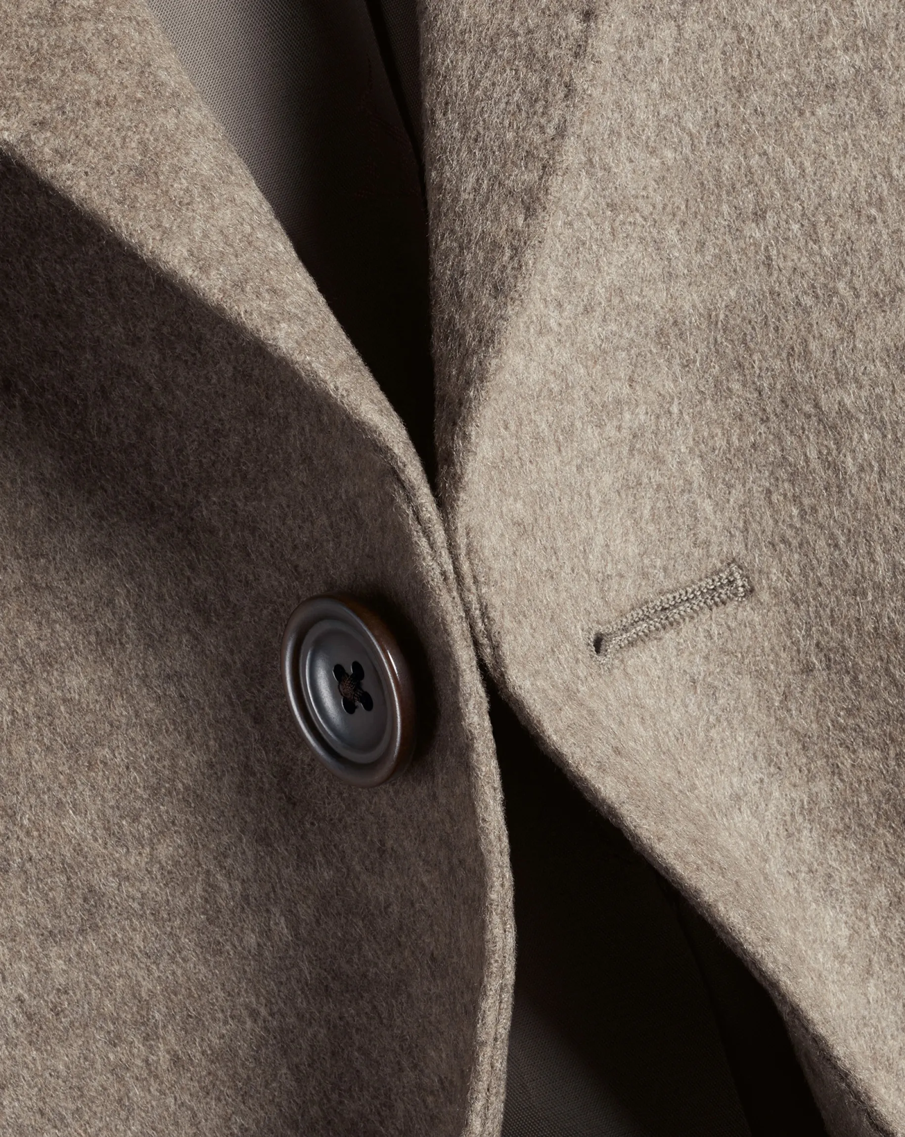 Coats|Brown<Charles Tyrwhitt Wool Overcoat - Oatmeal