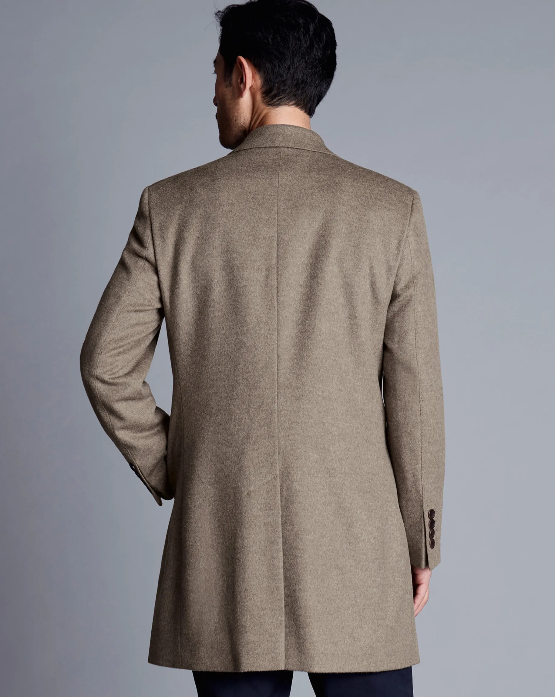 Coats|Brown<Charles Tyrwhitt Wool Overcoat - Oatmeal