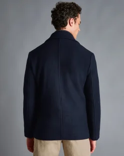 Seasonal Looks|Coats<Charles Tyrwhitt Wool Peacoat - Navy
