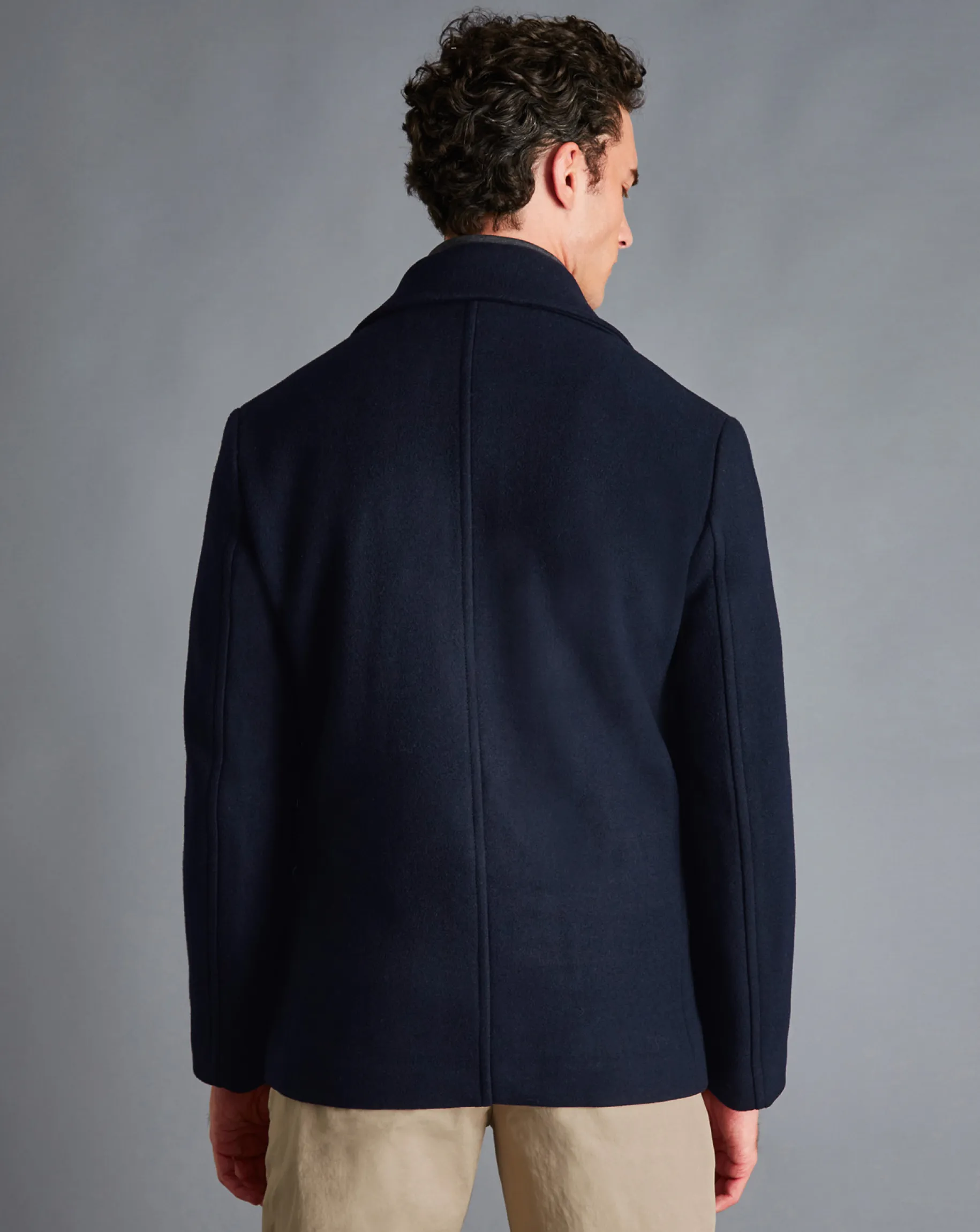 Seasonal Looks|Coats<Charles Tyrwhitt Wool Peacoat - Navy